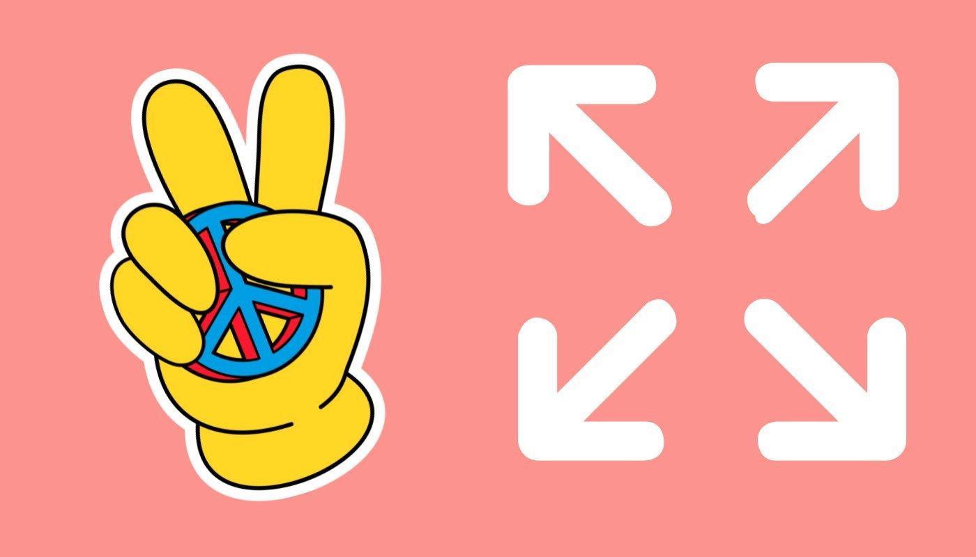 peace sign sticker and sizing